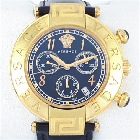 men versace gold watch|Versace watch with chronograph q5c.